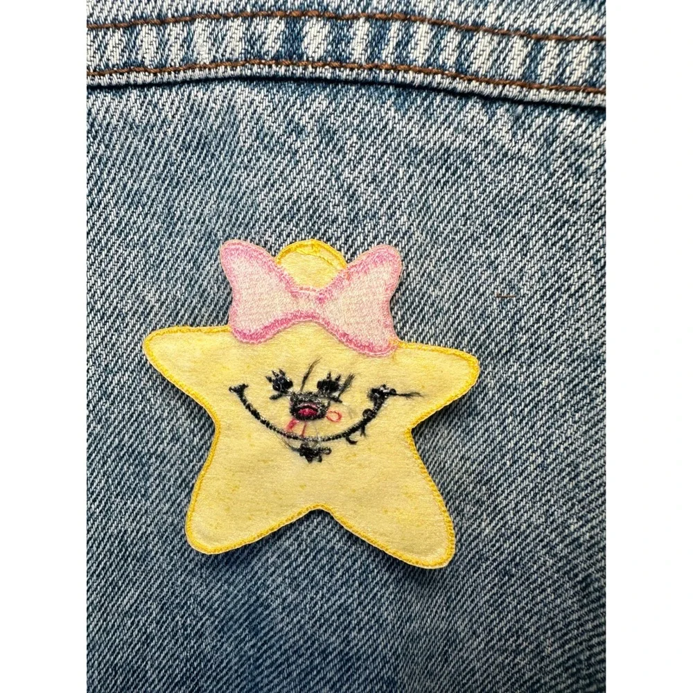 Cute Star Patch Iron On Applique Yellow Pink Bow‎ Smiling Face Craft Embellish